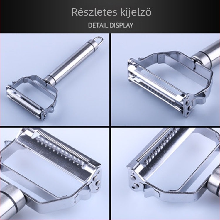304 rozsdamentes acél kettős használatú reszelő dinnye és gyümölcsök számára – reszelés és szeletelés funkcióval