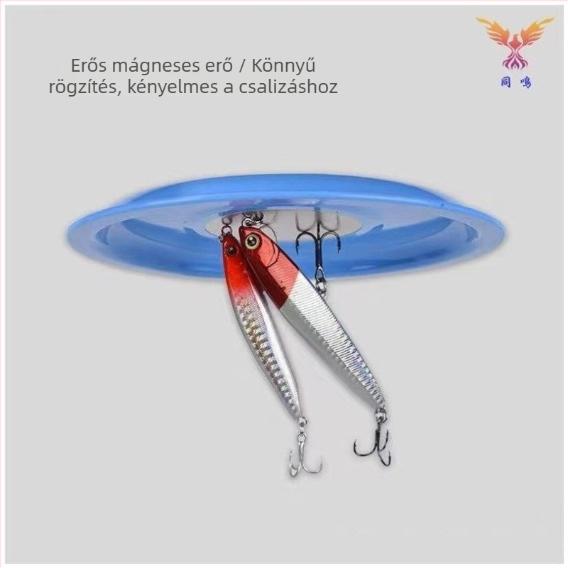 Csali tál alakú, egy rétegű, erős magnet, mini hordozható műanyag horgász kiegészítő