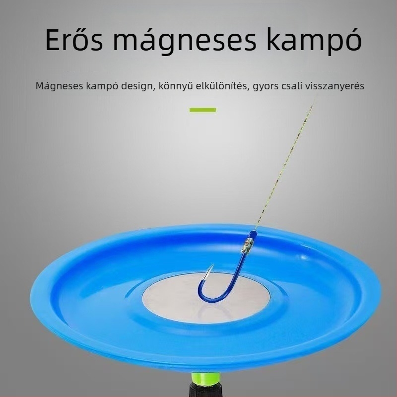 Csali tál alakú, egy rétegű, erős magnet, mini hordozható műanyag horgász kiegészítő