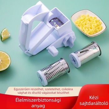 Kézihajtású forgó sajttreszelő, Rozsdamentes acél 430, műanyag ABS/PS, testreszabható logó