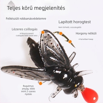 Anti-tekeredő legyes rig damillal és horgokkal