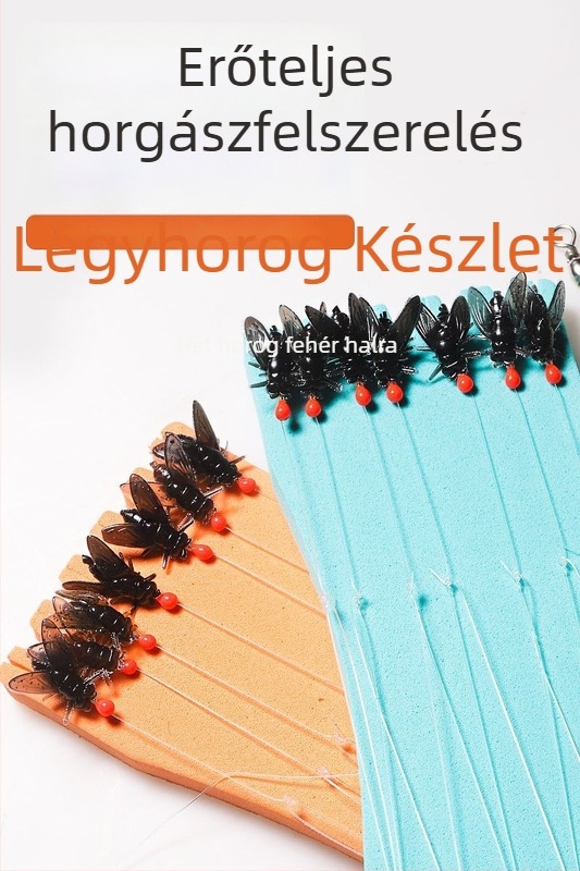 Anti-tekeredő legyes rig damillal és horgokkal
