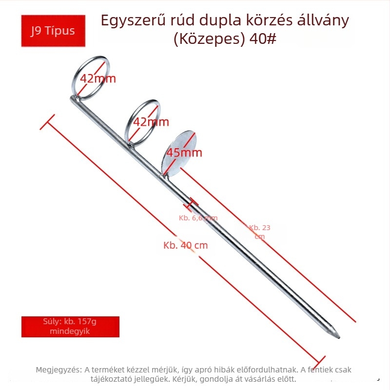 Tengeri horgászbot tartó talajhoz, dupla gyűrűvel és vastított egykarú villa, fémből