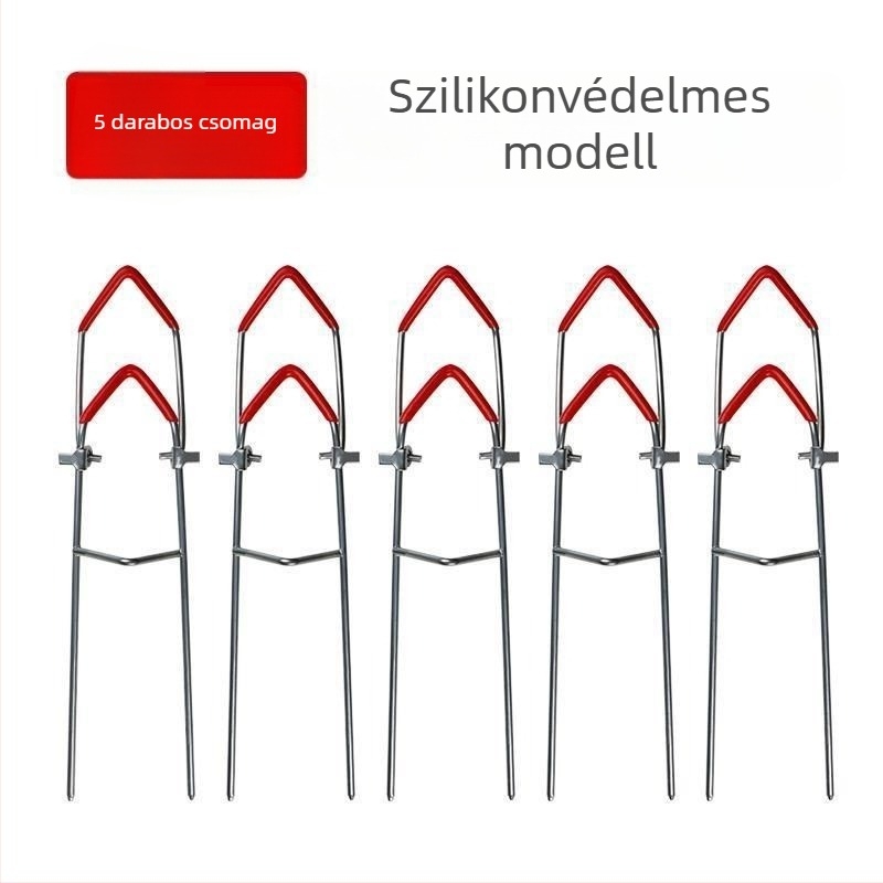 Földön rögzíthető horgászbot-tartó szárazföldi és tengeri használatra, vas szerkezet