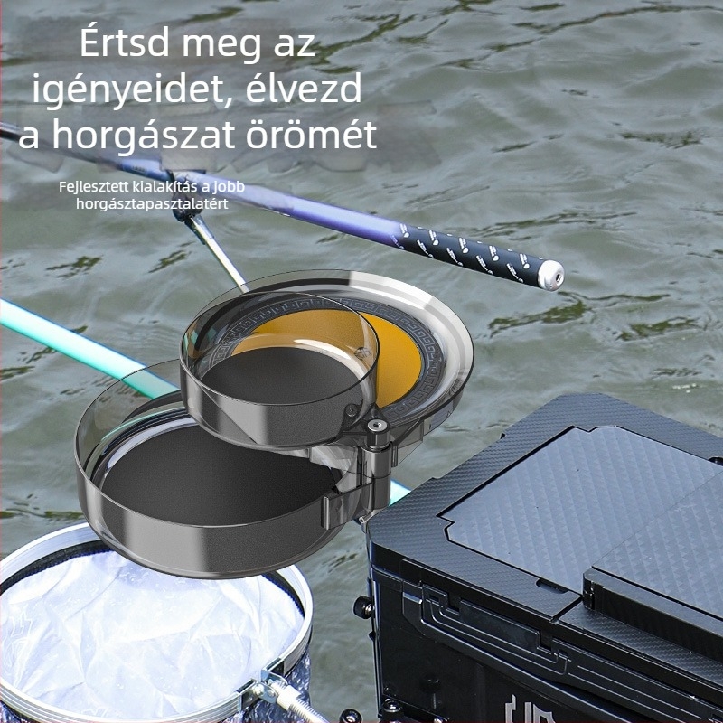 Camper mágneses csali tál beépített tartállyal — erős magnet, univerzális kialakítás, műanyag kivitel