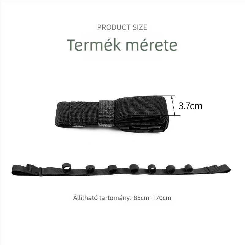 QK nejlon autós horgászbot tartó, 7 gyűrű, 2 részes kialakítás hevederrel