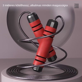 Acélhuzalos ugrókötél, állítható, PVC anyagú, gyermekeknek, fitnesz eszköz, 2025 ősz