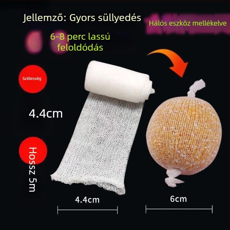 Vízben oldódó horgász háló halak vonzására, 2–10 perc alatt oldódik fel, erőteljes dobás