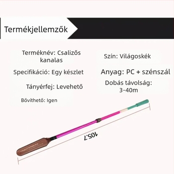 PC anyagból készült etető dobókészülék teleszkópos kanál fejjel, hosszú dobású horgászkiegészítő