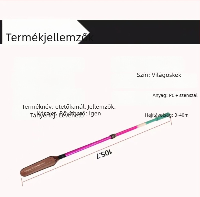 PC anyagból készült etető dobókészülék teleszkópos kanál fejjel, hosszú dobású horgászkiegészítő
