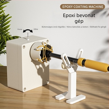 DIY horgászbot vezetőgyűrűinek tekerőgépe epoxigyanta bevonattal (PVC)