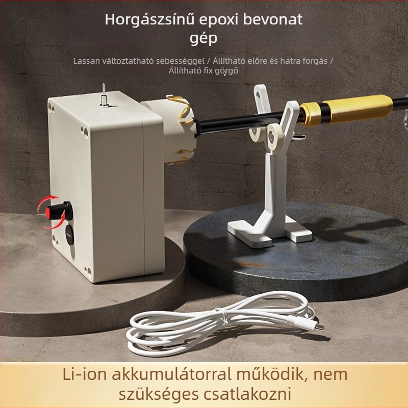 DIY horgászbot vezetőgyűrűinek tekerőgépe epoxigyanta bevonattal (PVC)