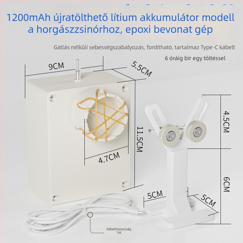 DIY horgászbot vezetőgyűrűinek tekerőgépe epoxigyanta bevonattal (PVC)