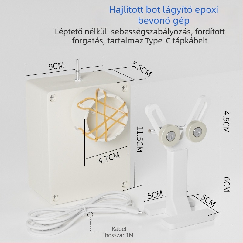 DIY horgászbot vezetőgyűrűinek tekerőgépe epoxigyanta bevonattal (PVC)