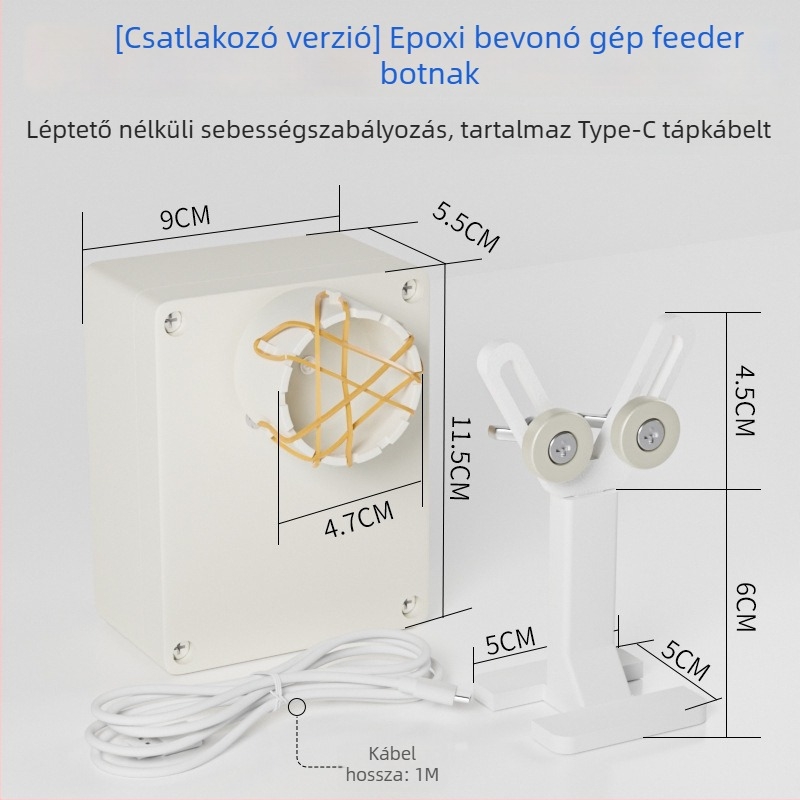 DIY horgászbot vezetőgyűrűinek tekerőgépe epoxigyanta bevonattal (PVC)