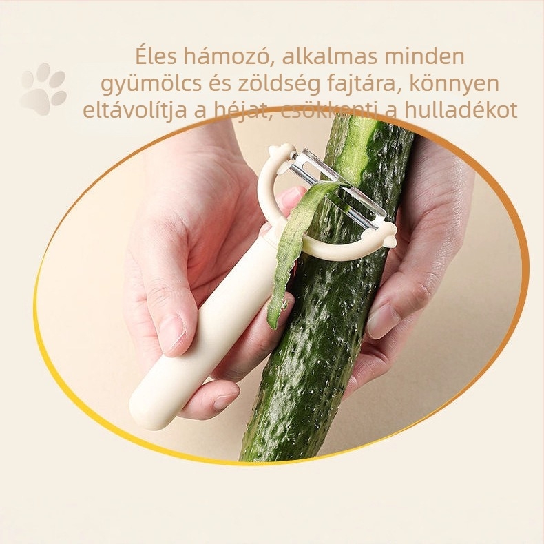 Pebian többfunkciós hámozó gyümölcsök és zöldségekhez; anyag: rozsdamentes acél + PP; stílus: modern minimalist; funkció: többfunkciós; logó nyomtatás elérhető