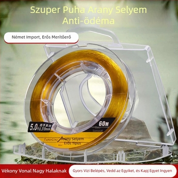 Nylon horgász damil, fővonal vezetővel, ultra puha, arany selyem hatású felület, kiváló minőség, erős húzóerő, csavarodásmentes