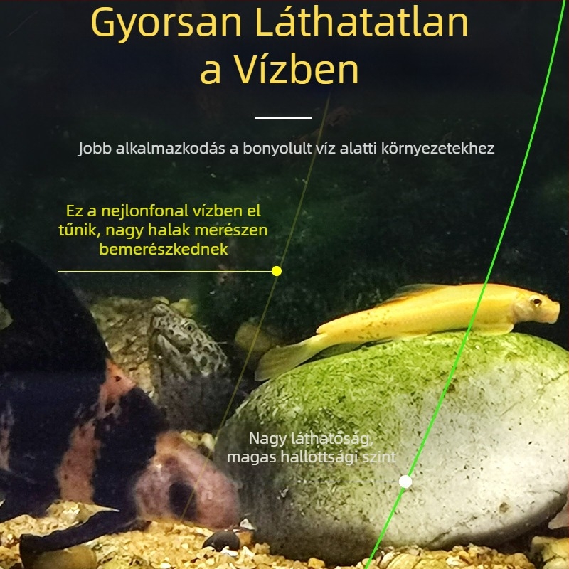 Nylon horgász damil, fővonal vezetővel, ultra puha, arany selyem hatású felület, kiváló minőség, erős húzóerő, csavarodásmentes