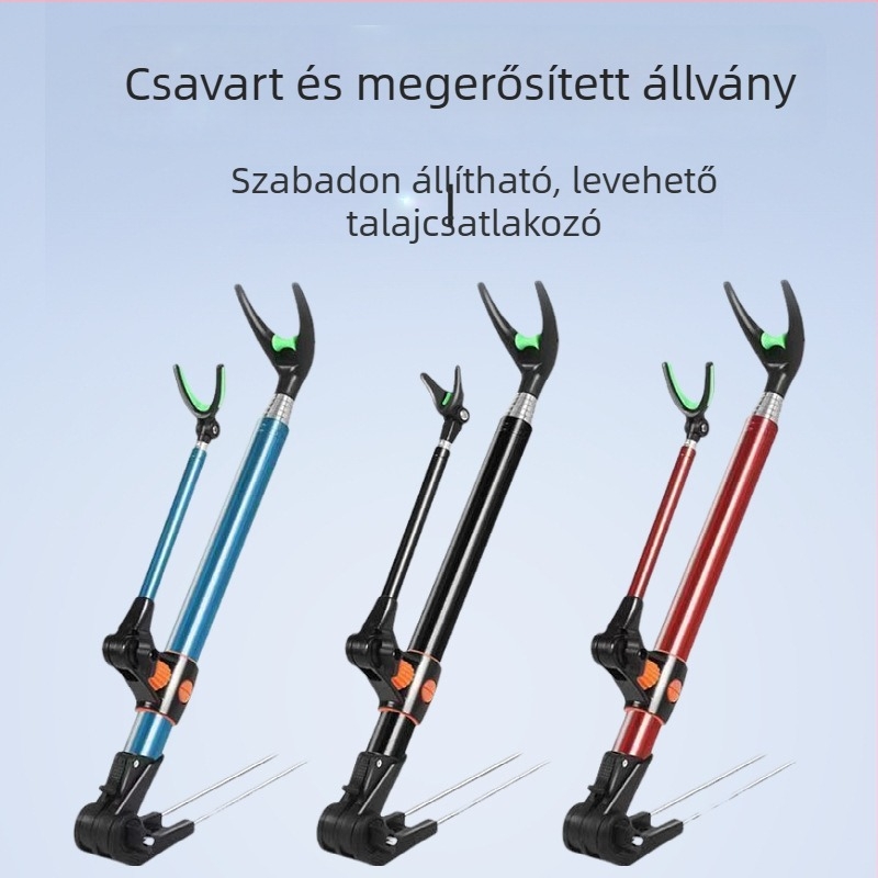 Többcélú horgászbot-tartó földre szúráshoz és hátsó szerelhető állvány, megerősített, rozsdamentes acélból (Márka Shine; Eredet: Kína; Anyag: Rozsdamentes acél)