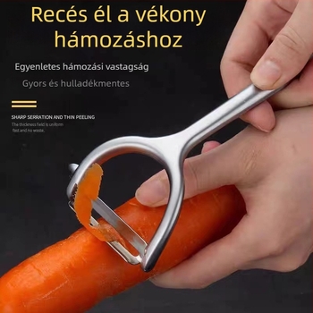 Cinkötvözetből készült Y-alakú hámozó gyümölcsökhöz, zöldségekhez és burgonyához