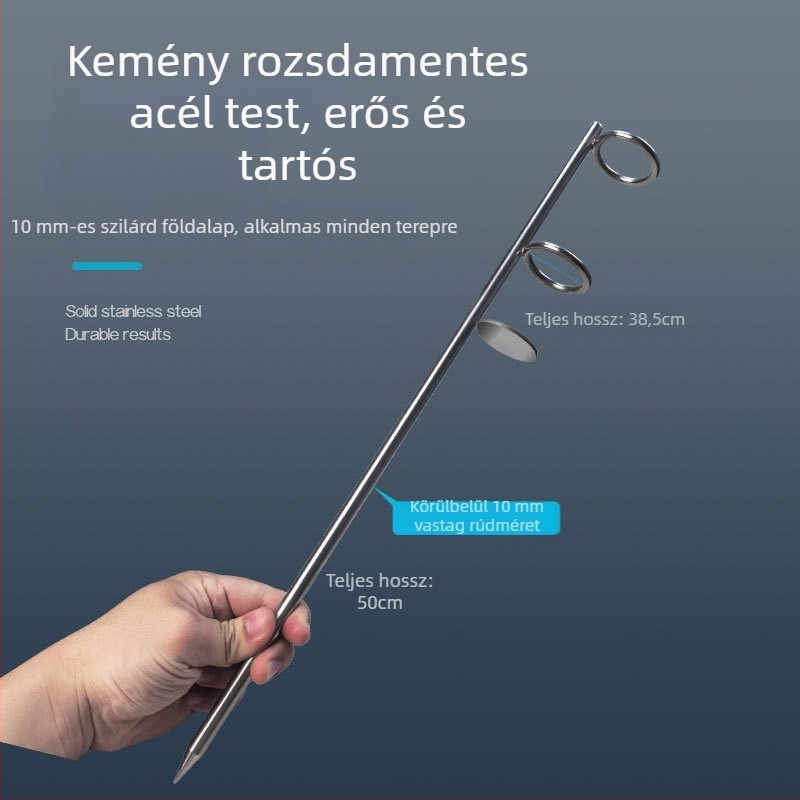 Zhao taigong rozsdamentes acél földbázisú horgászbot-tartó, többirányú forgatás, dupla gyűrűs tartó