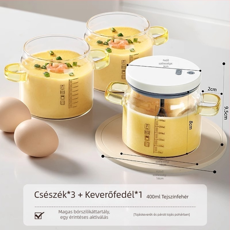 Youqin multifunkcionális elektromos tojáskeverő, teljesen automata keverőpohárral és párolóedénnyel