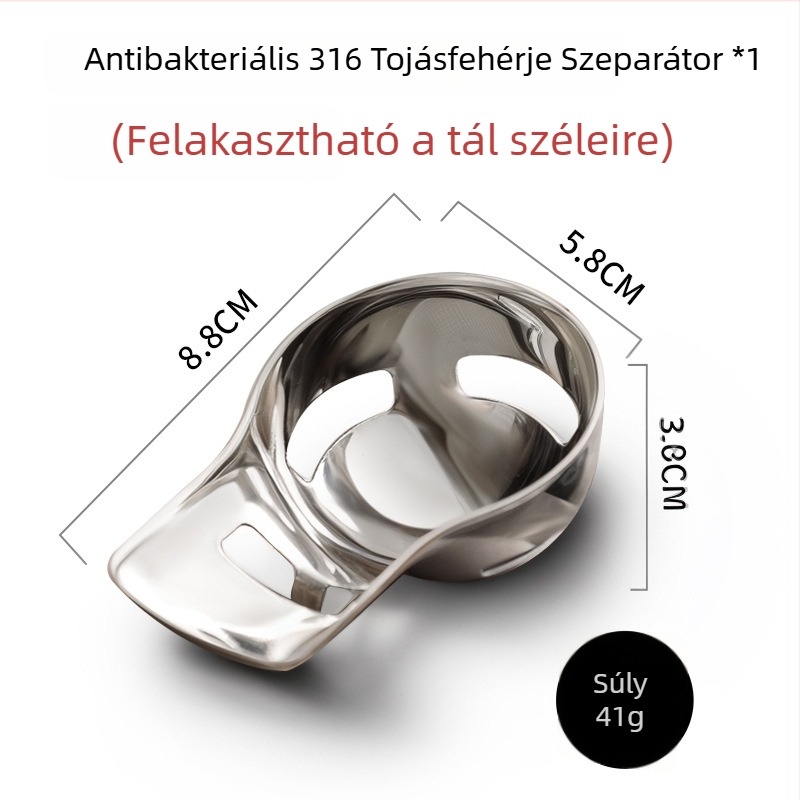 Tojássárgája és fehérje szeparátor, 316 rozsdamentes acél, elektromos nélküli, modern egyszerű stílus
