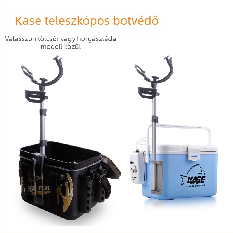 Horgászbot tartó többirányú forgatással, összecsukható, alumíniumötvözetből, háromszintes állítható
