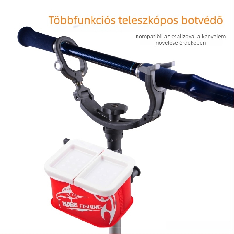 Horgászbot tartó többirányú forgatással, összecsukható, alumíniumötvözetből, háromszintes állítható