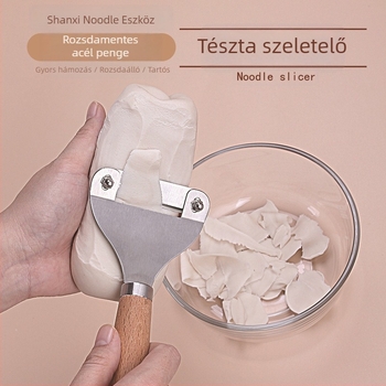 Többfunkciós tészta- és tésztalekészítő eszköz bükkfa fogantyúval és rozsdamentes acél éllel