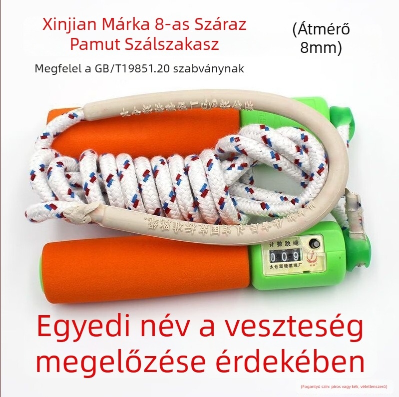 Pamut ugrókötél iskolai sportokhoz, átmérő 6/8 mm, modell sswSfNzj
