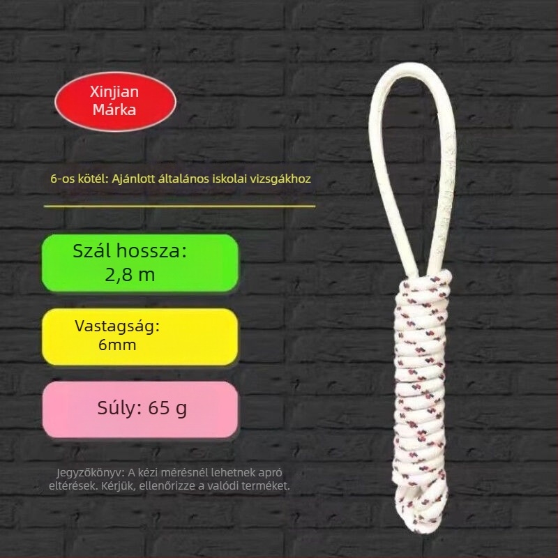 Pamut ugrókötél iskolai sportokhoz, átmérő 6/8 mm, modell sswSfNzj