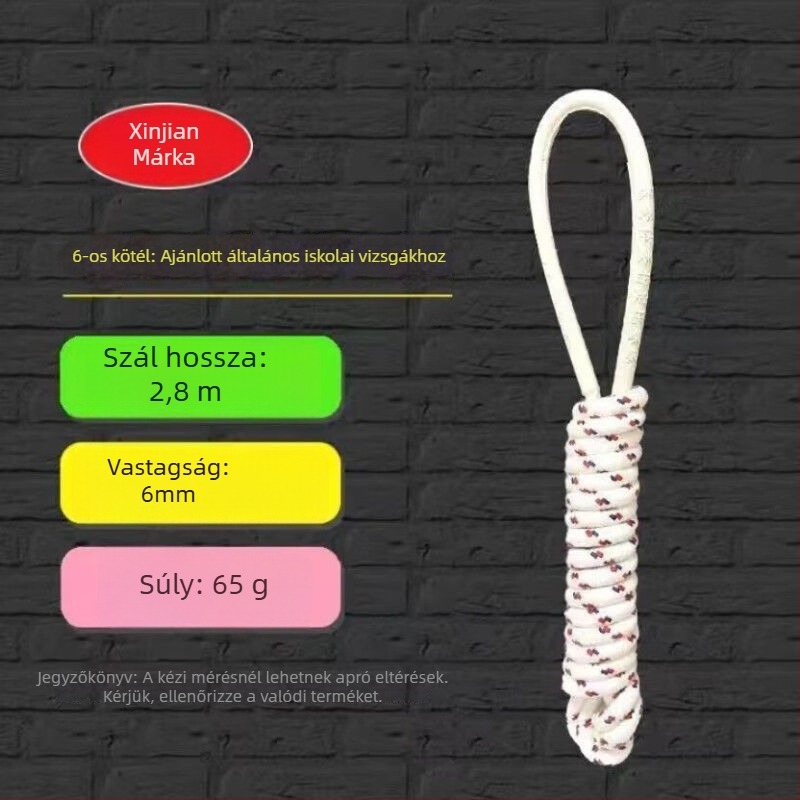 Pamut ugrókötél iskolai sportokhoz, átmérő 6/8 mm, modell sswSfNzj