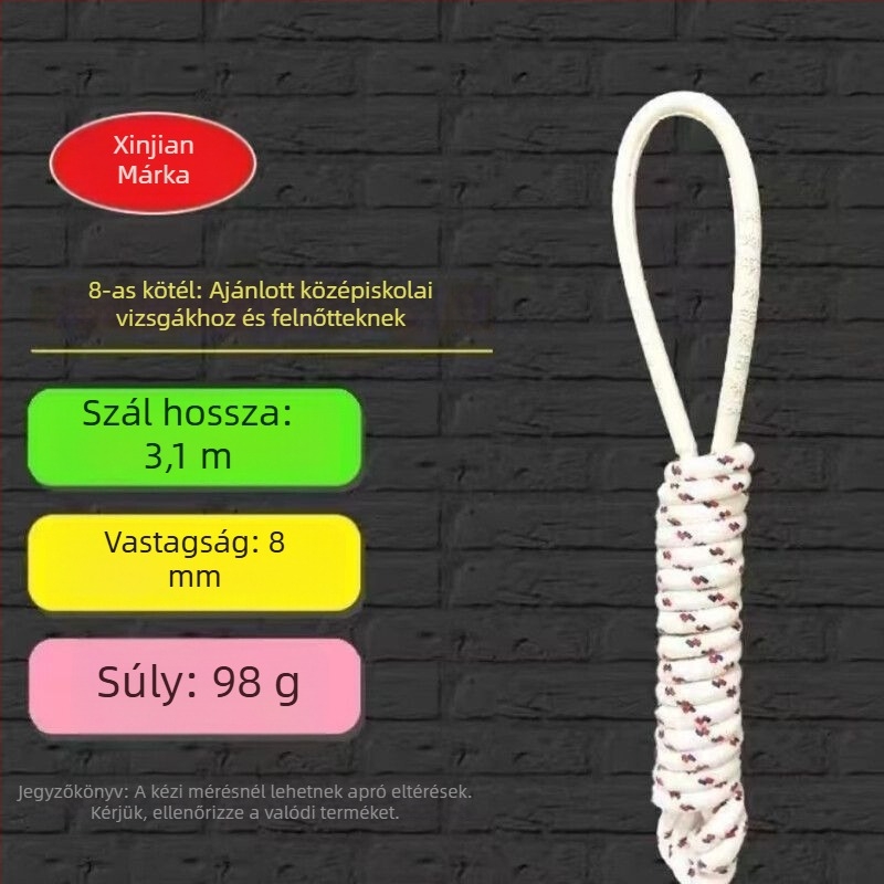 Pamut ugrókötél iskolai sportokhoz, átmérő 6/8 mm, modell sswSfNzj