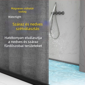 Mágneses, lyukmentes zuhanyfal, vastag lenvászonból készült vízálló, láthatatlan válaszfal fürdőszobába