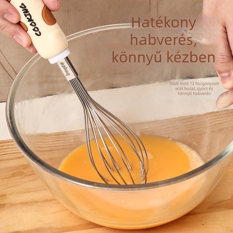 Rozsdamentes acélból készült cicás rajzfilmsztílusú sütőeszköz-készlet: tojásfehérje-szétválasztó, liszt-szita, burgonyaprés