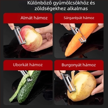 Rozsdamentes acél gyümölcs- és burgonyahámozó készlet, 4 darab