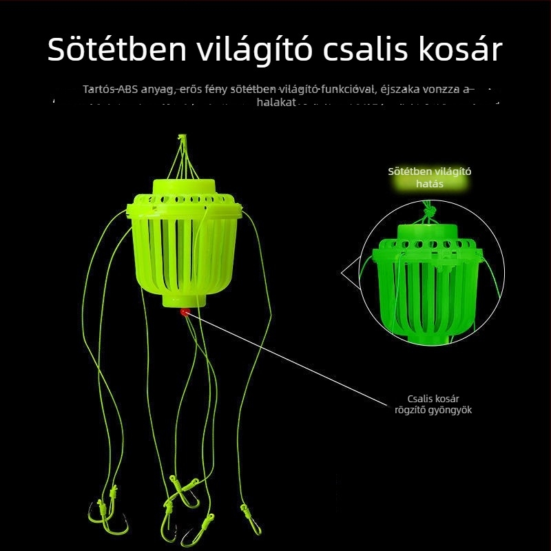 Ezüst kárász és nagyfejű pontyhorgász készlet fluoreszkáló ketrec és robbanó horogakkal, tartalmazza az Ise‑Ni és Eagle Claw horogokat