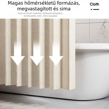 Hajlékony mágneses zuhanyfüggöny készlet, fúrásmentes fürdőszobához, vízálló vászon anyag, ívelt zuhanyzuhanykád és WC, száraz–nedves elválasztás