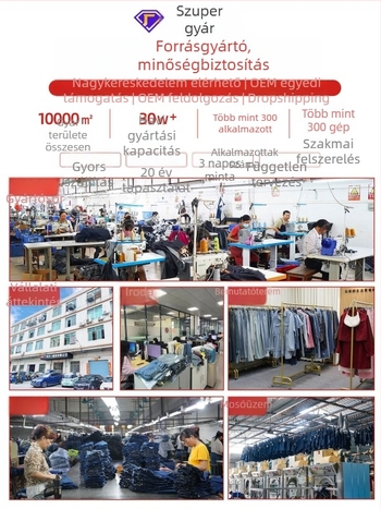 Női denimnadrág magas derekú, egyenes szabású, 95% pamut