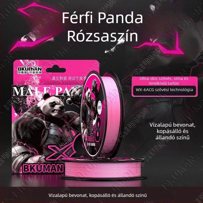 BKUMAN fő zsinór, 8-szálú PE vezeték, teherbírás 3–33 kg, sima hosszú dobásokhoz