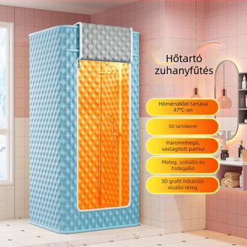 Télen használható párnázott meleg fürdőfedél, fürdő sátor, szélvédett zuhanyfüggöny, vízálló és penészmentes függöny