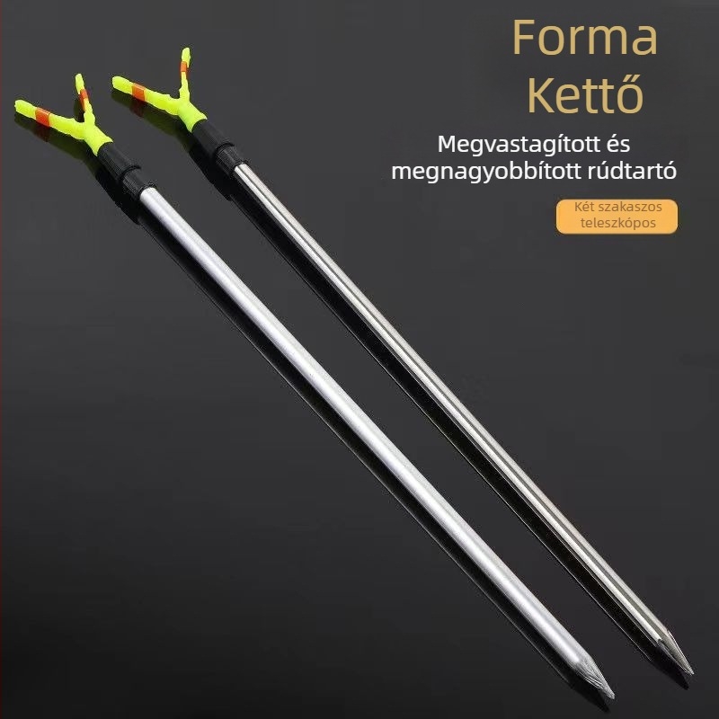Tengeri rúd-tartó Y-alakú fejjel, rozsdamentes acél és alumínium ötvözet, talajba illeszthető dugó a parton • Többirányú forgatás • Összecsukható • Anyag: magas rugalmú gumiszalag • Típus: Erős
