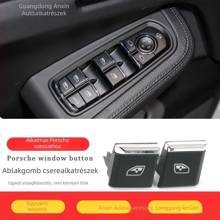Porsche ablakemelő kapcsoló javító alkatrész Macan, Panamera, Cayenne és 718 modellekhez