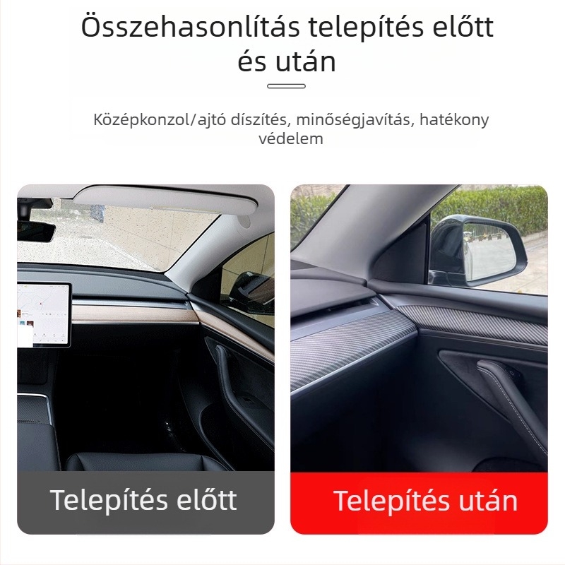 Tesla Model 3/Y központi konzol dekoratív panel és ajtó belső díszítő csík