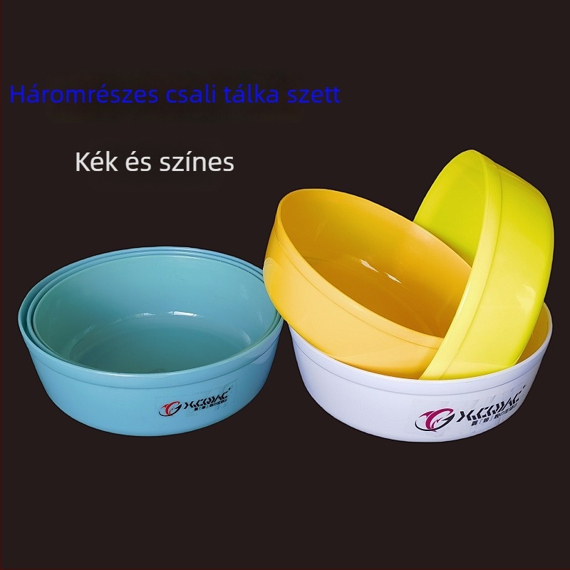 Háromrészes csali tál készlet horgászathoz — nyitott csali tál, keverőtál és tapadásmentes felületű tál, műanyagból