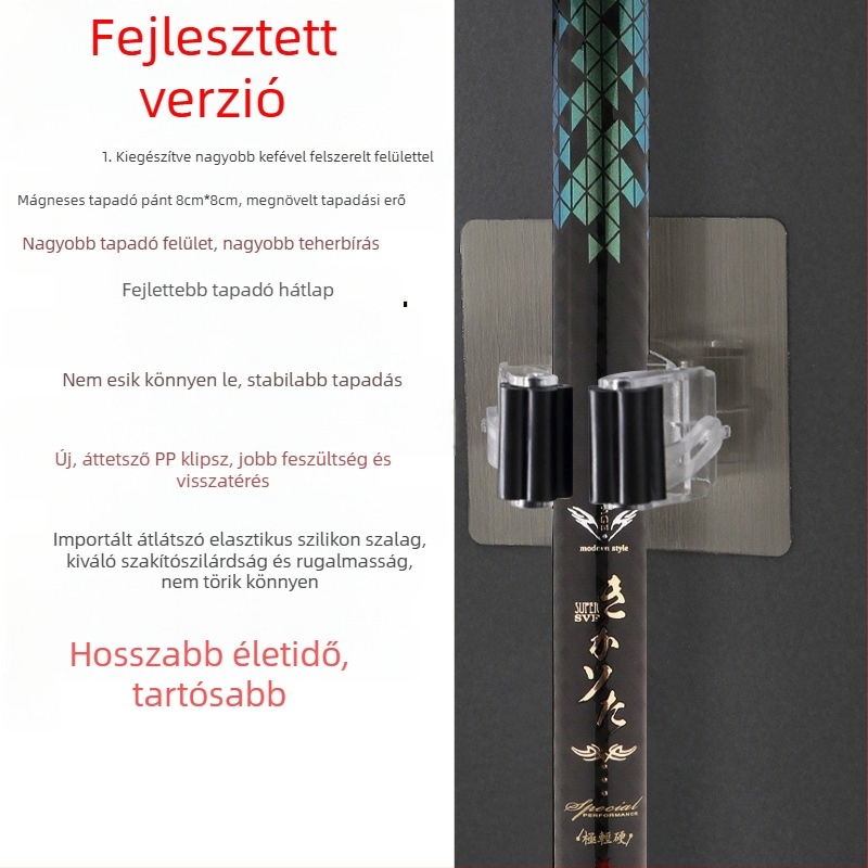 Falra szerelhető horgászbot-tároló szekrény klipsz tartóval; Márka: Unique; Származás: Új-Zéland; Anyag: Egyéb