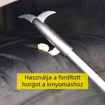 Többfunkciós eszköz autógumi kövek tisztítására – kampó a kövek eltávolításához