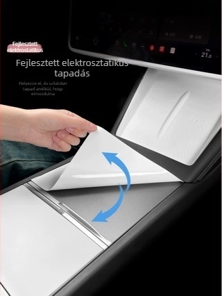 Szilikon középkonzolra illő matt Tesla Model 3/Y – Dekoratív matricák, csúszásmentes belső védelem