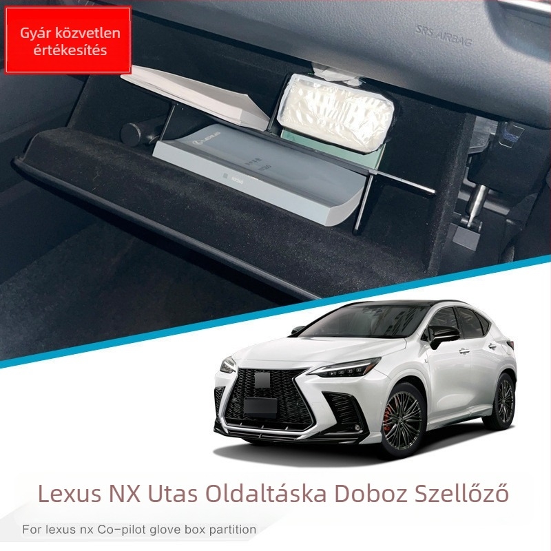 Lexus NX 2022 kesztyűtartó rekesz elválasztó – utasoldali középső konzol tároló (Anyag: műanyag; Származás: Guangdong; Tömeg: 380 g; Logó nélkül)